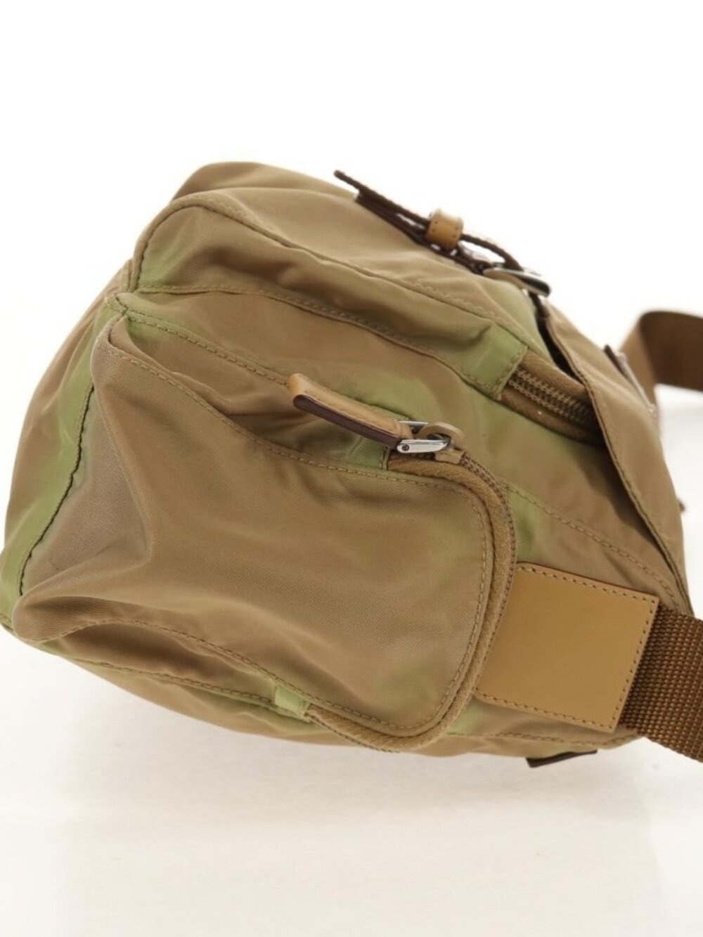 PRADA Shoulder Bag Nylon Khaki Silver Auth fm4987 - Picture 5 of 16